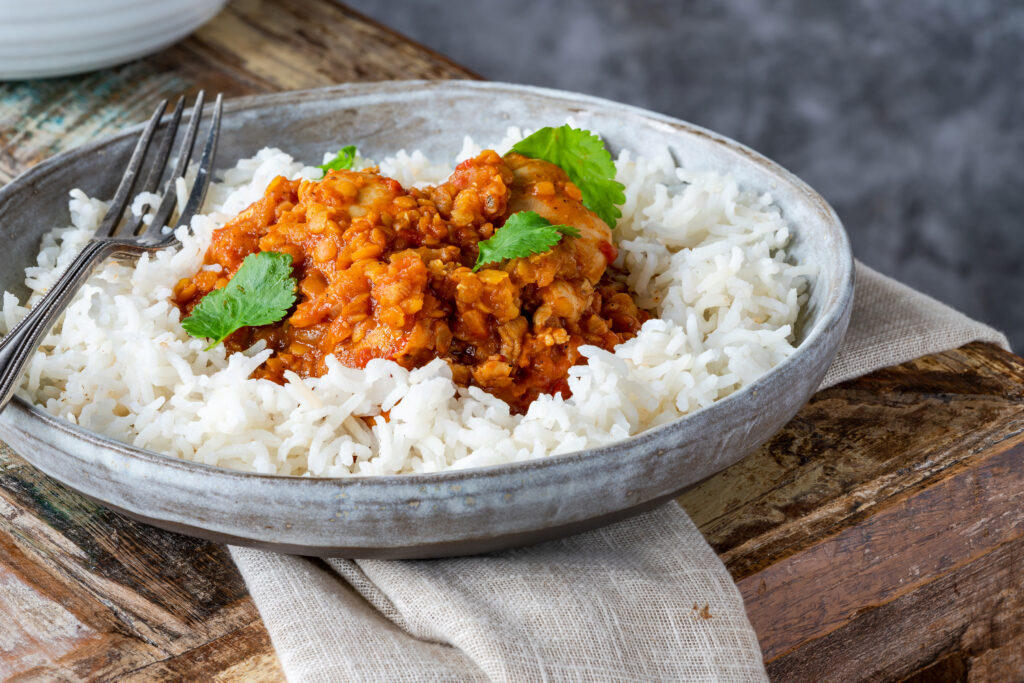 Chicken Dhansak with Lemon & Coriander Rice Recipe
