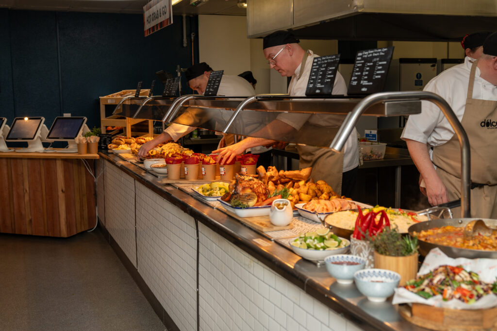 A full Dolce service counter at Hawarden High School